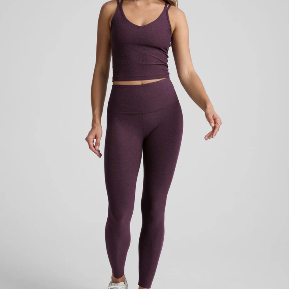 Beyond Yoga Eggplant Purple Heather Leggings XL